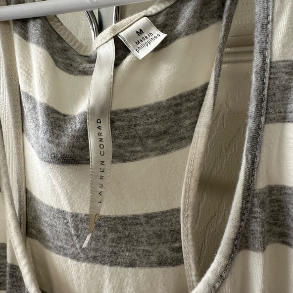 LC Lauren Conrad Gray and Cream Striped Dress - Picture 2 of 6